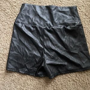 Leather shorts
